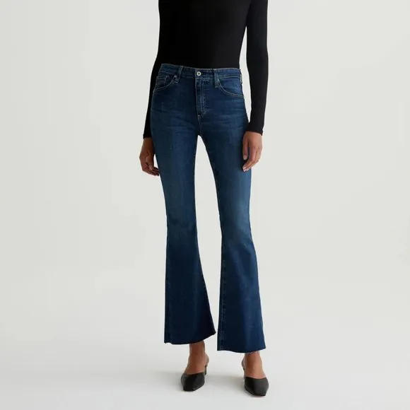 NEW AG Jeans Farrah Unhemmed Bootcut Denim Jeans - High Rise in Indigo 252