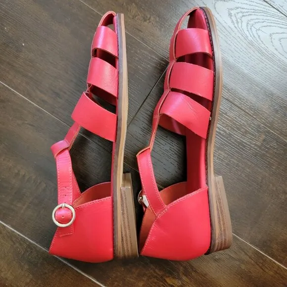 NEW Anthropologie Fisherman Sandals Womens 10 Red Contemporary Chic Boho Y2K