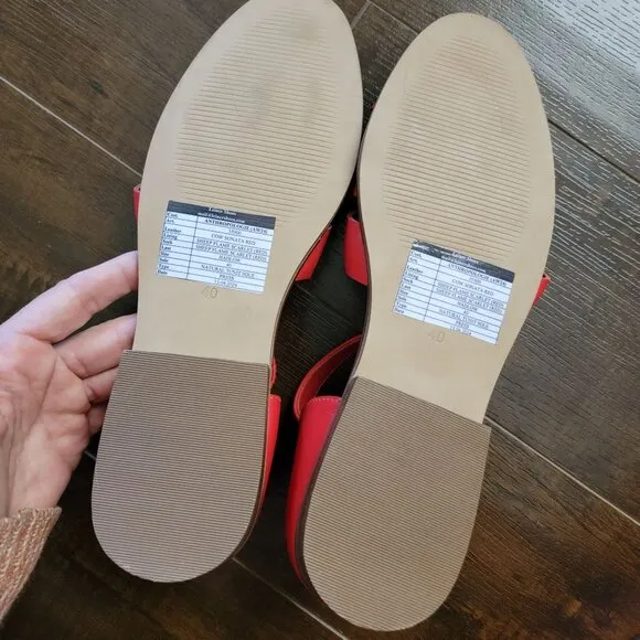 NEW Anthropologie Fisherman Sandals Womens 10 Red Contemporary Chic Boho Y2K