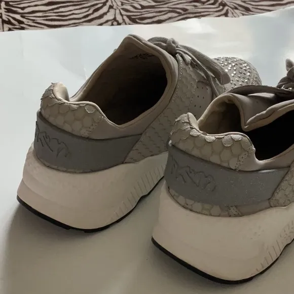 New AshStylish Beige Sneakers with Rhinestone Accents Size Size 9