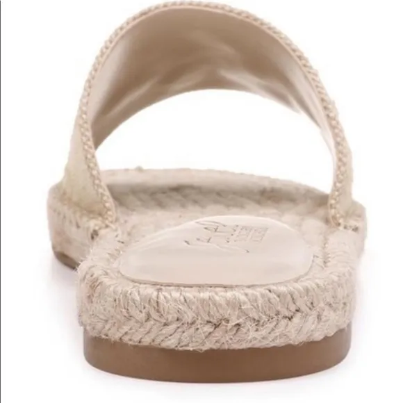 NEW Badgley Mischka Jewel Kyrene Espadrille Sandals Beaded Fabric Beige Tan