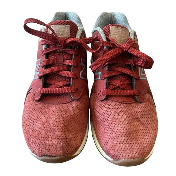 New Balance 1550 Revlite Sneakers Mens 7.5 Red Clay Suede Low Top Athleisure