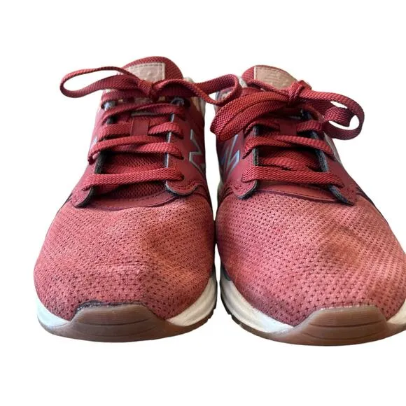 New Balance 1550 Revlite Sneakers Mens 7.5 Red Clay Suede Low Top Athleisure