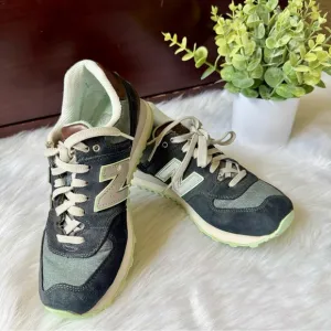 New Balance 574 Cruisin Lifestyle Blue Denim Mint Green Accents Sneakers Size7.5