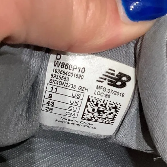 New Balance 860 v10 Grey Seafoam Running Shoes 11- Athleisure, Comfort, Casual