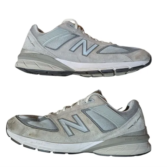 New Balance 990 V5 Gray Castlerock Men's Size 15 USA Running Sneakers Shoes