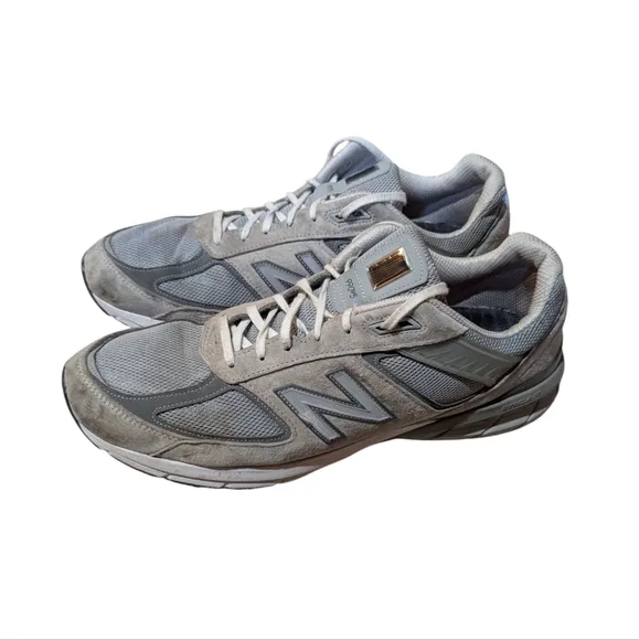New Balance 990 V5 Gray Castlerock Men's Size 15 USA Running Sneakers Shoes