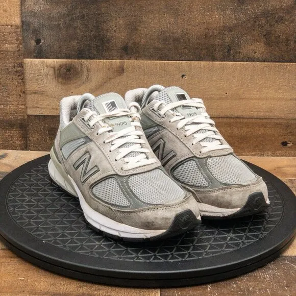 NEW BALANCE 990V5 MADE IN USA MENS ATHLETIC SHOES GRAY LEATHER RETRO SIZE 8EEEE
