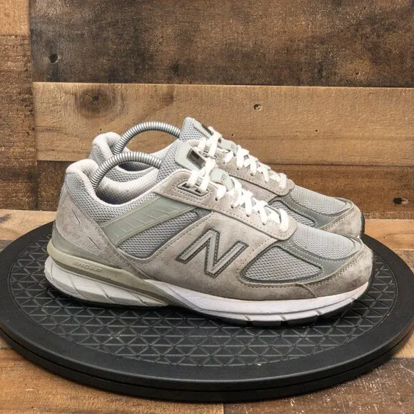 NEW BALANCE 990V5 MADE IN USA MENS ATHLETIC SHOES GRAY LEATHER RETRO SIZE 8EEEE