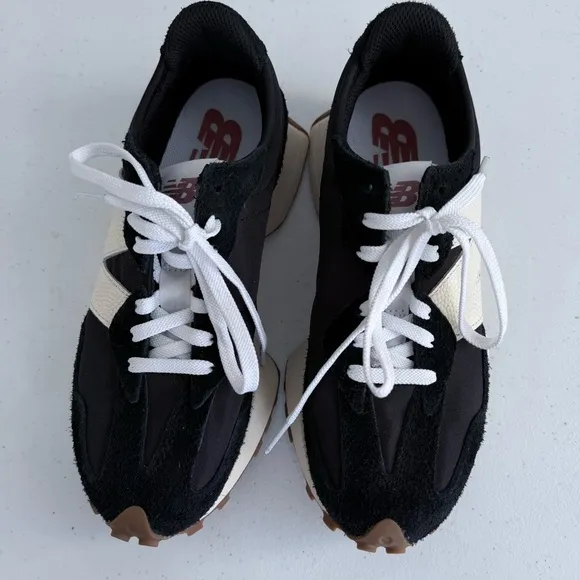 New Balance Classics 327 Black &amp; White Sneakers Trainers Women's 6.5 Shoes
