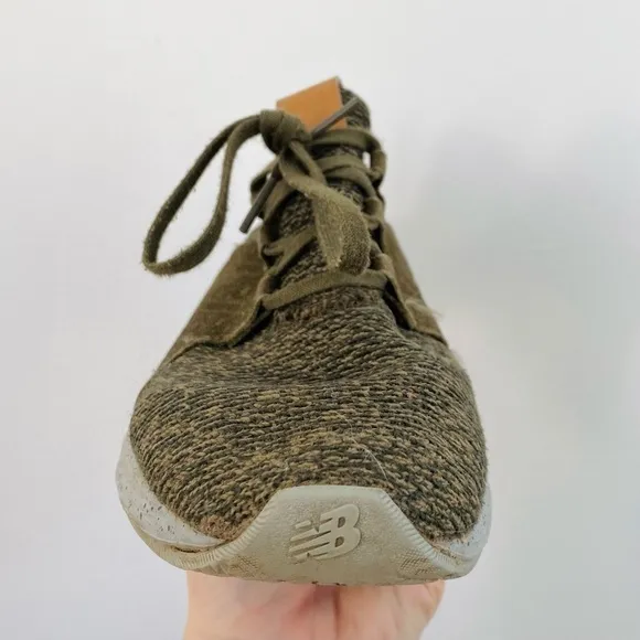 New Balance Green Suede &amp; Mesh Sneakers Speckled Sole