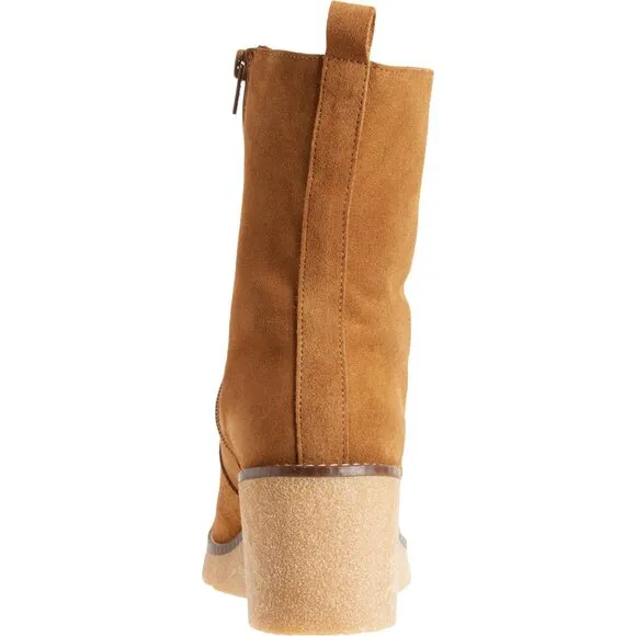 NEW BERTUCHI Made in Spain Wedge Boots - Suede Tan For Women 253