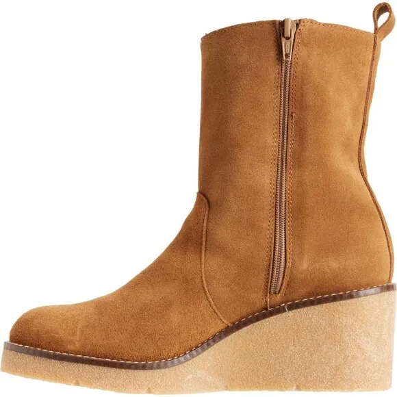 NEW BERTUCHI Made in Spain Wedge Boots - Suede Tan For Women 253
