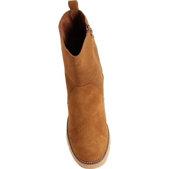 NEW BERTUCHI Made in Spain Wedge Boots - Suede Tan For Women 253