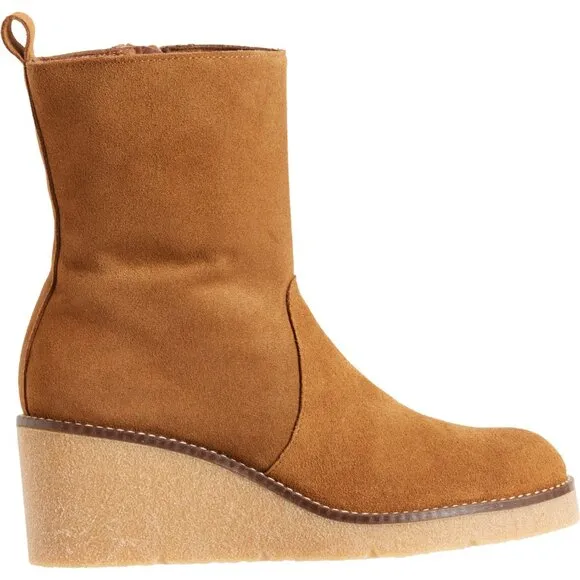 NEW BERTUCHI Made in Spain Wedge Boots - Suede Tan For Women 253
