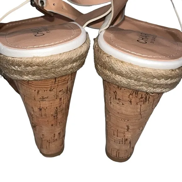 NEW Charles by Charles David White Wedge Espadrille Brit Sandals