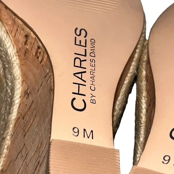 NEW Charles by Charles David White Wedge Espadrille Brit Sandals