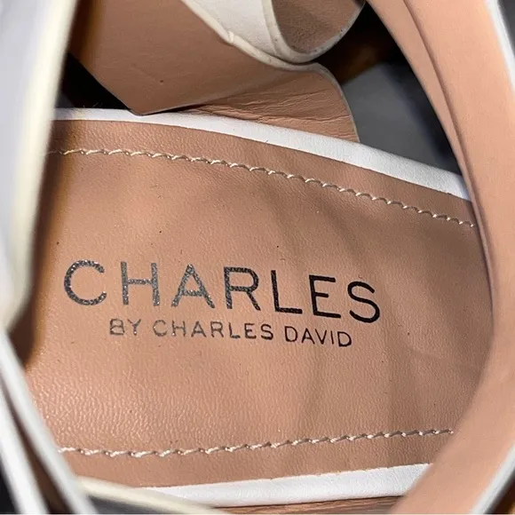NEW Charles by Charles David White Wedge Espadrille Brit Sandals