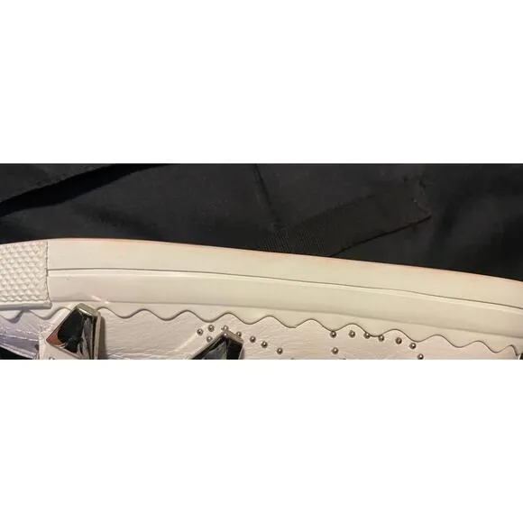 NEW Chloé Kyle Leather Studded Buckle High Top Sneaker White Women's Size 40
