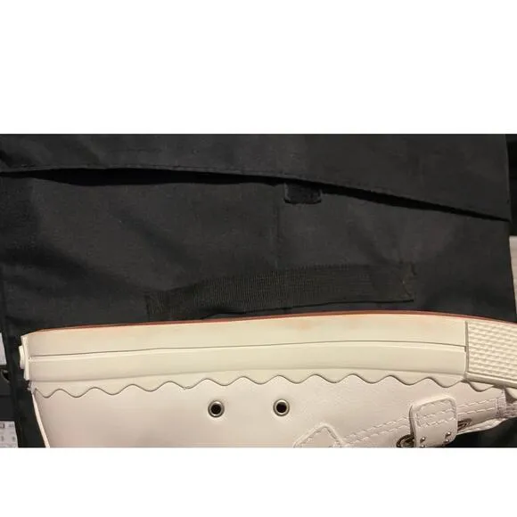 NEW Chloé Kyle Leather Studded Buckle High Top Sneaker White Women's Size 40