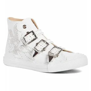 NEW Chloé Kyle Leather Studded Buckle High Top Sneaker White Women's Size 40