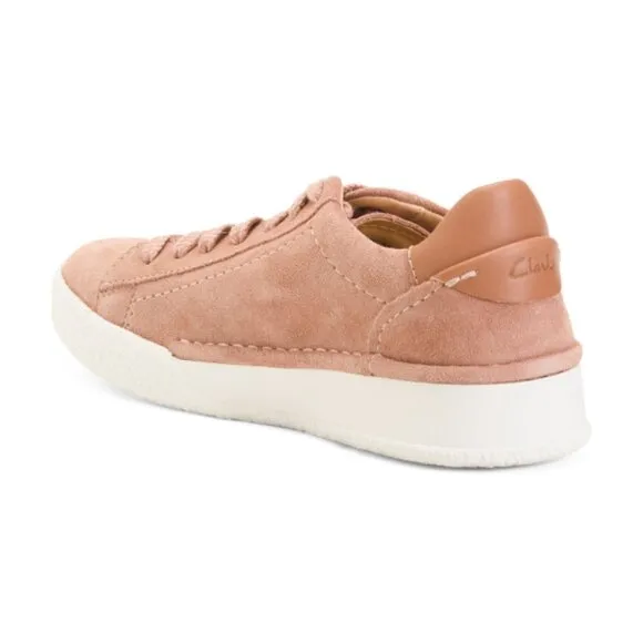 new Clarks Womens Craft Cup Lace Rose Pink Suede Active Sneakers Shoes 3…