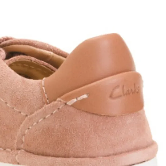 new Clarks Womens Craft Cup Lace Rose Pink Suede Active Sneakers Shoes 3…