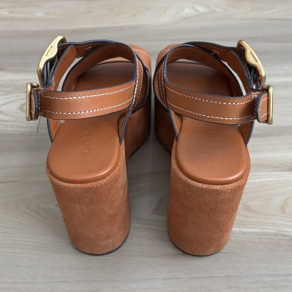 NEW COACH Archival Buckled Platform Sandals, 5.5