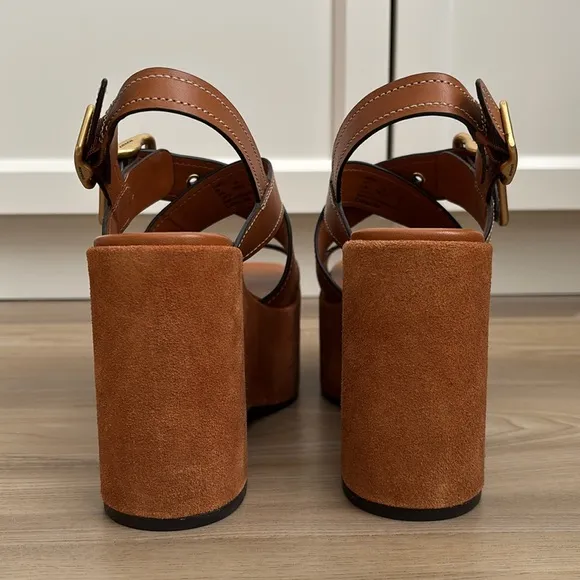 NEW COACH Archival Buckled Platform Sandals, 5.5