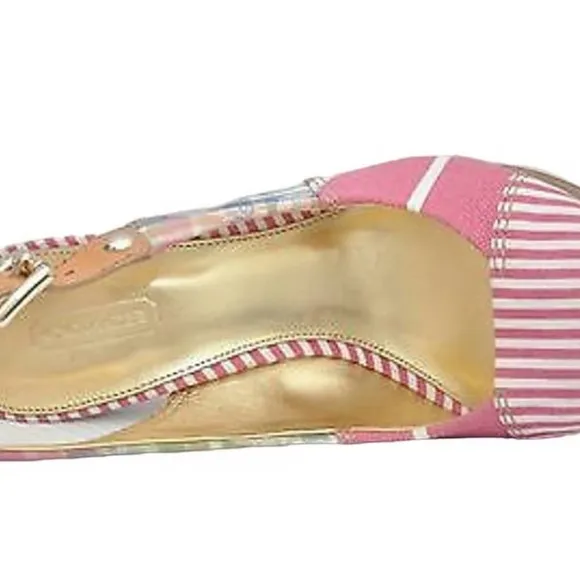 New Coach Berli Platform slingback sandal Madras/ Pink