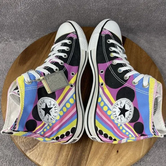 NEW Converse All Star Hi Top Funky Custom Multicolor Shoes Sneakers Men's Size 8