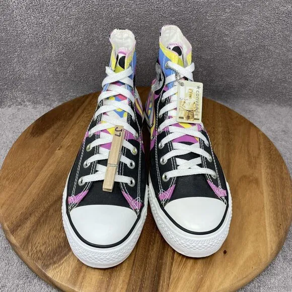 NEW Converse All Star Hi Top Funky Custom Multicolor Shoes Sneakers Men's Size 8