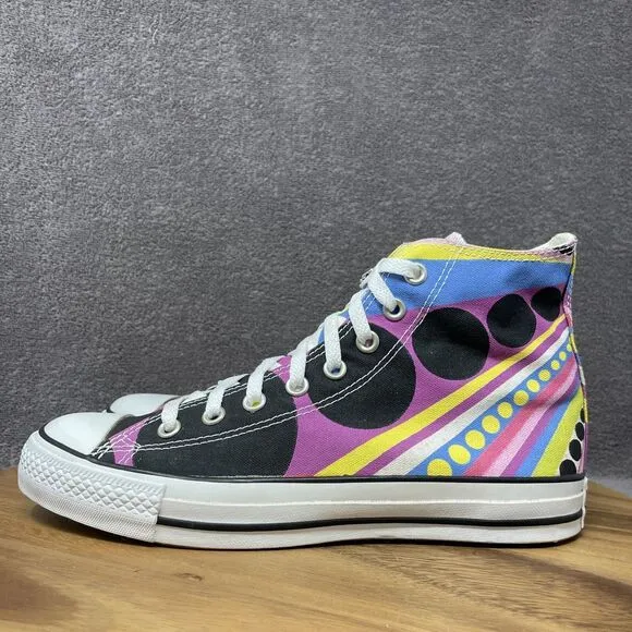 NEW Converse All Star Hi Top Funky Custom Multicolor Shoes Sneakers Men's Size 8