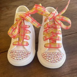 NEW Converse Custom Embellished Crystal All Star  Sneakers Shoes Infant Sz 2