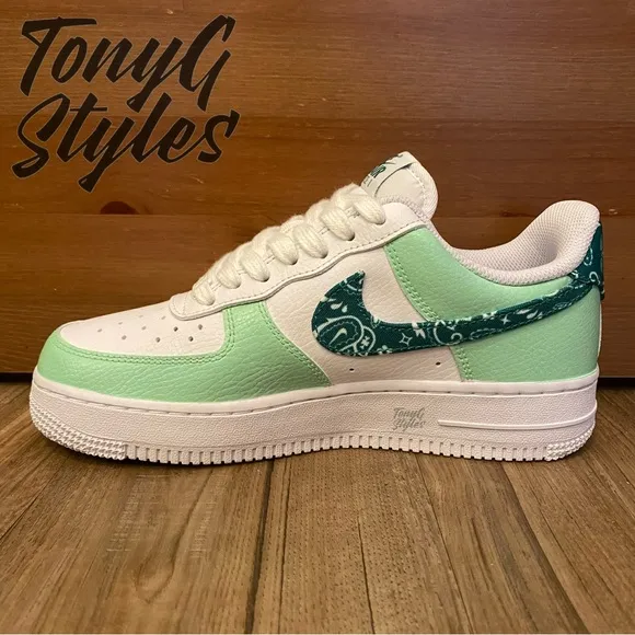 💚NEW💚 CUSTOM NIKE AIR FORCE 1 LOW “PAISLEY MINT”