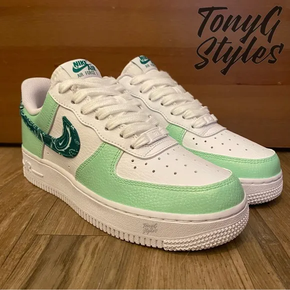 💚NEW💚 CUSTOM NIKE AIR FORCE 1 LOW “PAISLEY MINT”