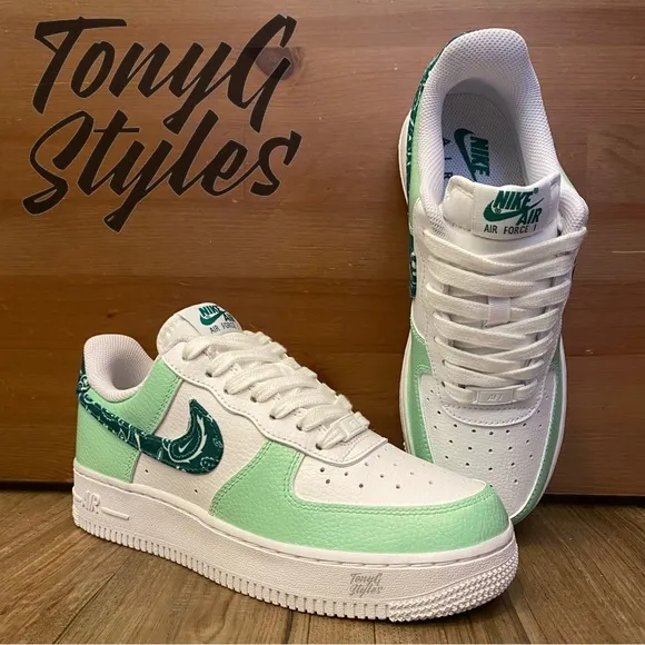 💚NEW💚 CUSTOM NIKE AIR FORCE 1 LOW “PAISLEY MINT”
