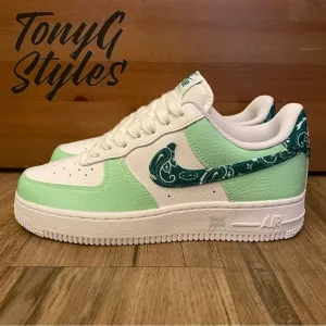 💚NEW💚 CUSTOM NIKE AIR FORCE 1 LOW “PAISLEY MINT”