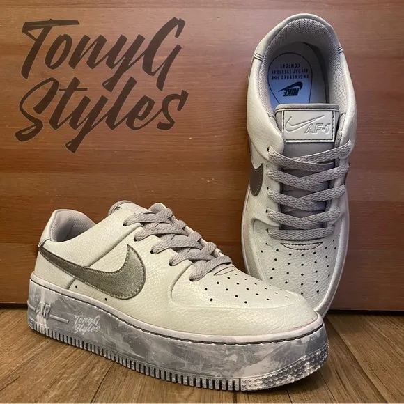🚀NEW🚀 CUSTOM NIKE AIR FORCE 1 LOW SAGE “CRATER HALO”