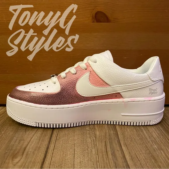 🍒NEW🍒 CUSTOM NIKE AIR FORCE 1 LOW SAGE “METALLIC CHERRY DRIZZLE”