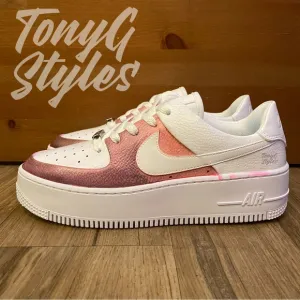 🍒NEW🍒 CUSTOM NIKE AIR FORCE 1 LOW SAGE “METALLIC CHERRY DRIZZLE”