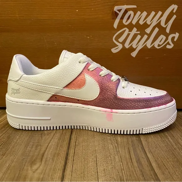 🍒NEW🍒 CUSTOM NIKE AIR FORCE 1 LOW SAGE “METALLIC CHERRY DRIZZLE”
