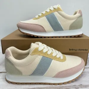 NEW Dirty Laundry Desert Dog Multi Pastel Corduroy Lace Up Sneakers