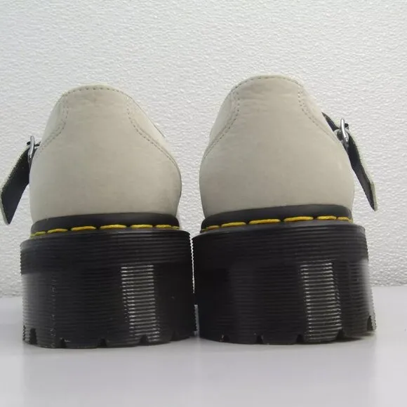 NEW DR. MARTENS Womens Bethan Green Leather Platform Mary Jane Shoes Size 10