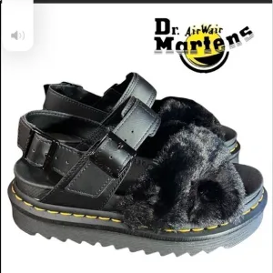 NEW! Dr. Martens Voss ll Fluffy Women's Black Sandals 11