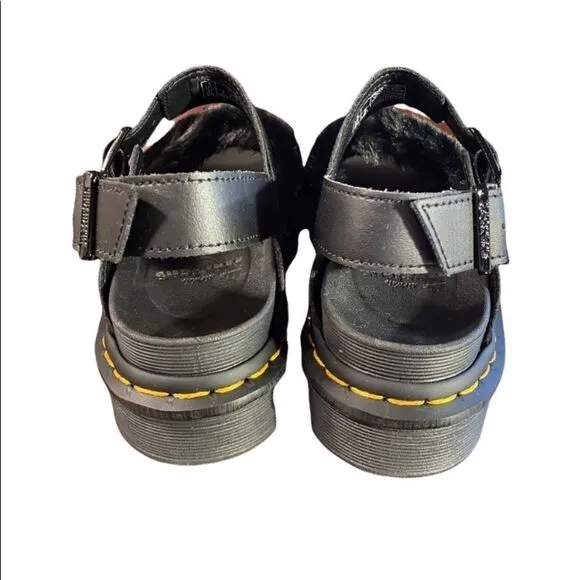 NEW! Dr. Martens Voss ll Fluffy Women's Black Sandals 11