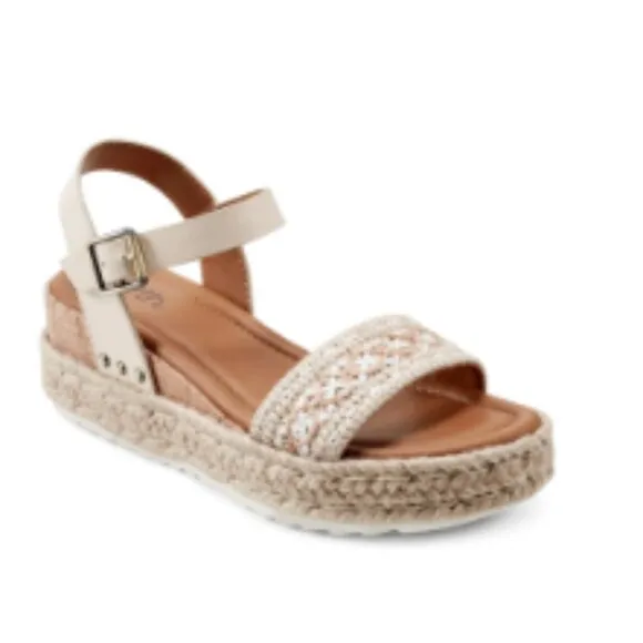 new Earth Collins Platform Wedge Ankle Strap Sandals