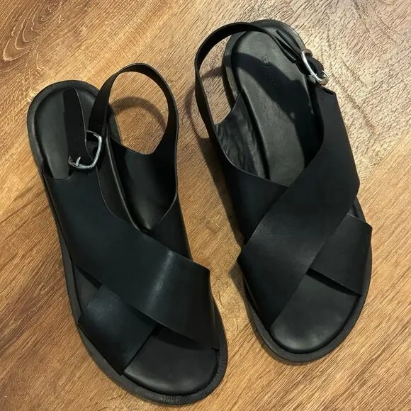 NEW Everlane The City Crossover Sandal In Black Size 11