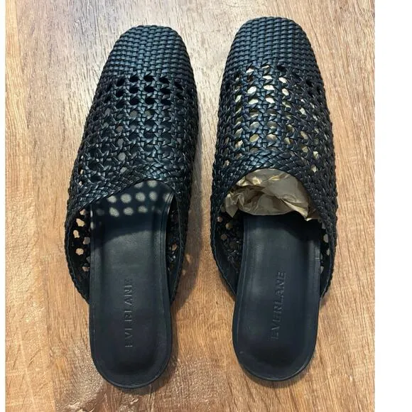 NEW Everlane The Day Mule In Black Leather Size 9.5