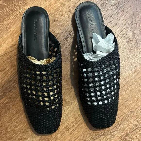NEW Everlane The Day Mule In Black Leather Size 9.5